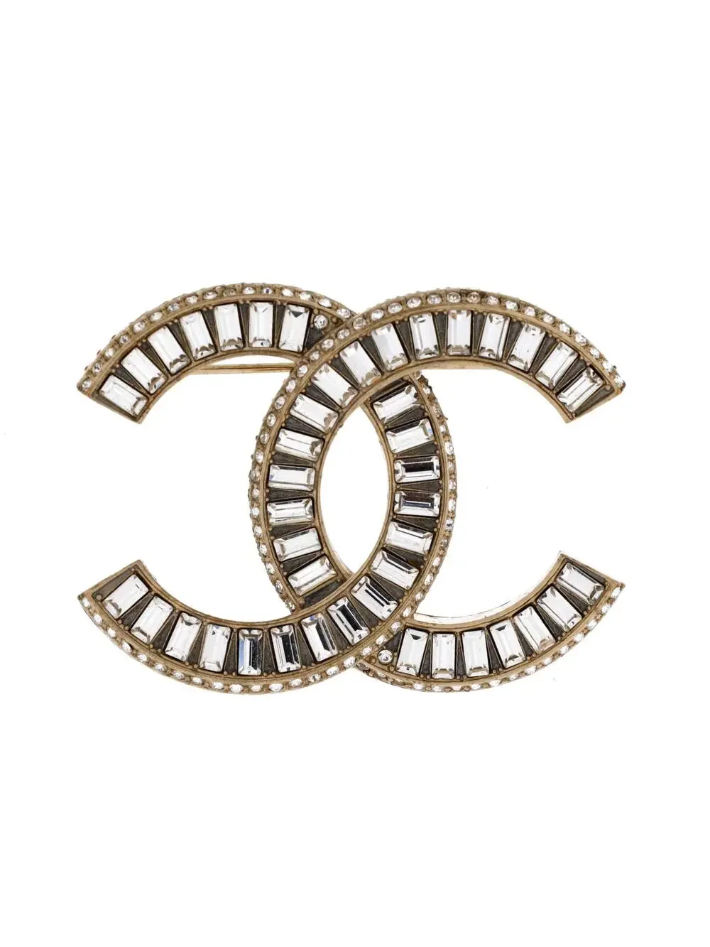 Chanel Cc Brooch Metal With Crystals #235194C84B